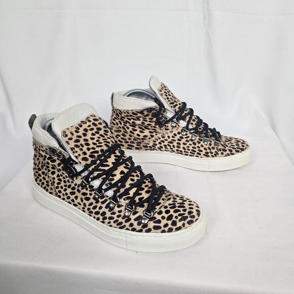 Diemme Leopard Print Lace-Up Sneakers Women’s 12 Made in Italy Luxury - Picture 1 of 6